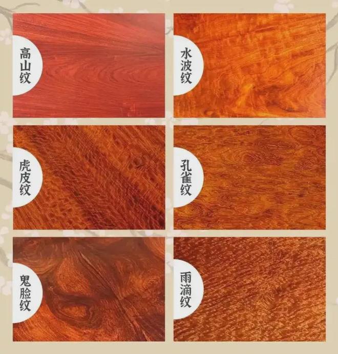 大果紫檀的六种纹理